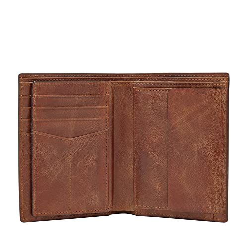 Fossil Derrick de cuero plegable para hombre de 10 cm de largo x 2,5 cm de ancho x 13 cm de alto