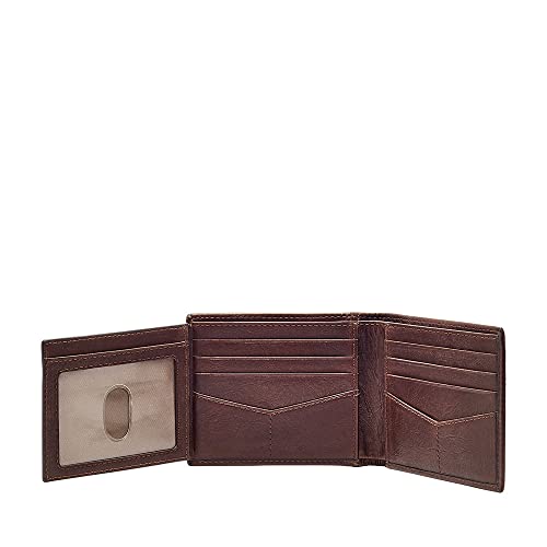 Fossil Plegable de cuero Ingram para hombre de 11,43 cm de largo x 1,905 cm de ancho x 8,89 cm de alto