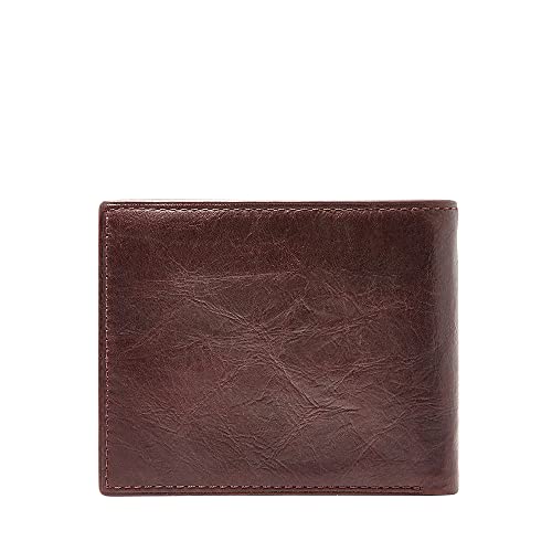 Fossil Plegable de cuero Ingram para hombre de 11,43 cm de largo x 1,905 cm de ancho x 8,89 cm de alto