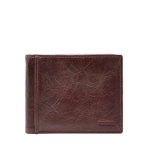 Fossil Plegable de cuero Ingram para hombre de 11,43 cm de largo x 1,905 cm de ancho x 8,89 cm de alto