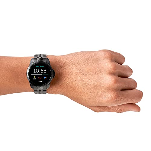 Fossil Smartwatch 5a generación para hombre de acero inoxidable en tono negro con brazalete de acero inoxidable en tono negro, FTW4056