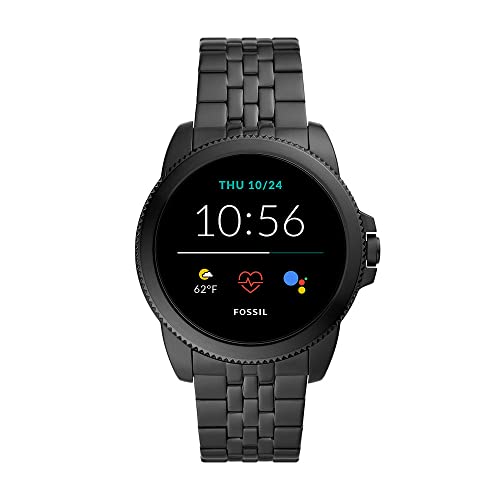 Fossil Smartwatch 5a generación para hombre de acero inoxidable en tono negro con brazalete de acero inoxidable en tono negro, FTW4056