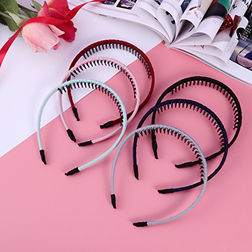 Frcolor Venda del aro del pelo de Hairband del peine de los dientes 6pcs con el accesorio de Headwear de los dientes para las mujeres de las muchachas