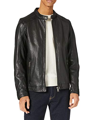 Freaky Nation Good Move-fn Chaqueta de Piel, Negro, M para Hombre