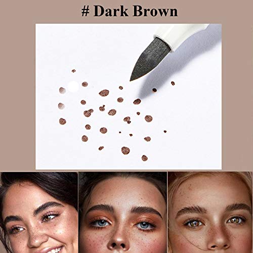 Freckle Pen, Pluma de maquillaje de pecas, Herramienta de maquillaje de pecas falsas para un maquillaje natural sin esfuerzo, Impermeable de larga duración (Marrón Claro + Marrón Oscuro)