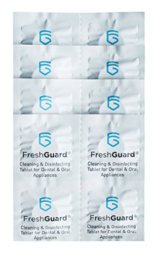 FreshGuard Tabletas anti-bacterianas/desinfectantes de limpieza profunda, con eficacia levesticida para aparatos dentales/orales