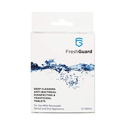 FreshGuard Tabletas anti-bacterianas/desinfectantes de limpieza profunda, con eficacia levesticida para aparatos dentales/orales