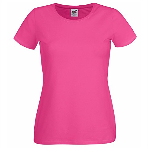 Fruit of the Loom Ss129m, Camiseta Para Mujer, Rosa (Fuchsia), L (Talla fabricante 14)