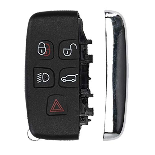 Funda Llave de Coche Land Rover Jaguar - Repuesto Protector de plástico Duro para Mando Llave con Control Remoto de 5 Botones para Coche Land Rover Jaguar - Negro…