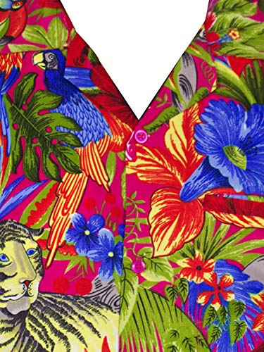 Funky Camisa Hawaiana, Jungle, Pink, L