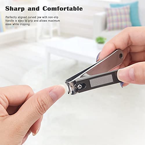 FVION Juego de Cortaúñas, Cortaúñas de Acero Inoxidable Cortadores de Uñas y los Pies con Lima, Cortaúñas Profesional para Hombres y Mujeres - Nail Clippers Paquete de 2