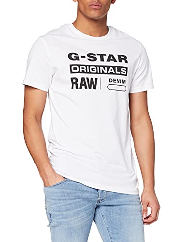 G-STAR RAW Graphic 8 T-Shirt, Weiß (White 336-110), L para Hombre