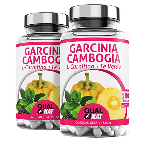 Garcinia Cambogia 180 Cápsulas| Garcinia Cambogia pura + L - Carnitina + Te Verde| Tu Complemento Natural| QUALNAT