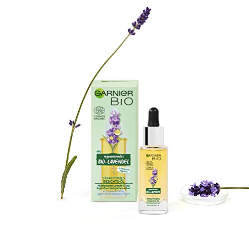 Garnier Aceite reafirmante biológico, cuidado facial antiedad con lavanda orgánica, cosmética natural para todos los tipos de piel, 1 x 30 ml