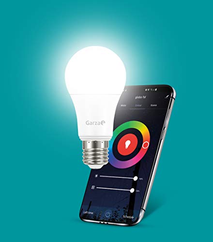 Garza ® Smarthome - Bombilla LED Esférica Intelegente Wifi E27, luz blanca neutra regulable con cambio de intensidad y temperatura. Programable, compatible con Amazon Alexa y Google Home.