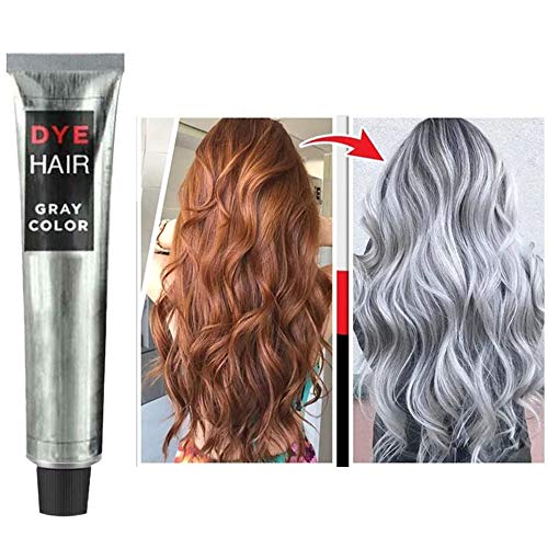 Gel de tinte permanente para el cabello gris ahumado unisex Color de tinte para el cabello Crema para el cabello con tinte súper gris Cabello plateado sofisticado que nutre diferentes tonos