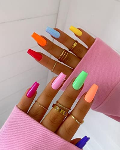 Gelike Esmalte Semipermanente Neon para Uñasen Gel UV LED, 6 Colores 10ml Gel Soak Off para Manicura Fluorescencia Naranja Rosa Amarillo Verde Violeta Azul, Brilla en la oscuridad (Fluo Neon)