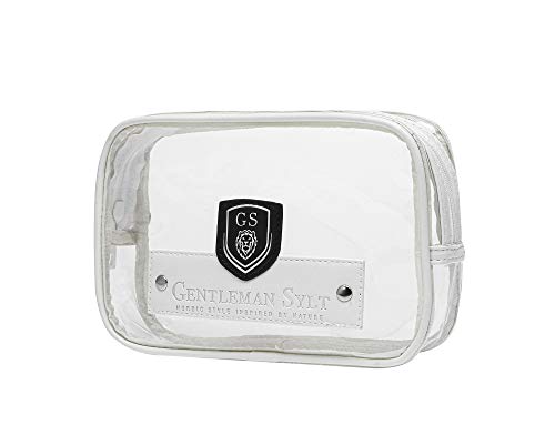 GENTLEMAN SYLT Neceser transparente | equipaje de mano | 1 litro Premium para seguridad | neceser transparente | con caja de regalo, Blanco (Blanco) - BOARDING