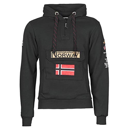 Geographical Norway GYMCLASS Men - Sudadera Capucha Bolsillos Hombre - Chaqueta Casual Hombres Abrigo - Camisetas Camisa Manga Larga - Hoodie Deportiva Regular Fitness Jacket Tops (Negro M)