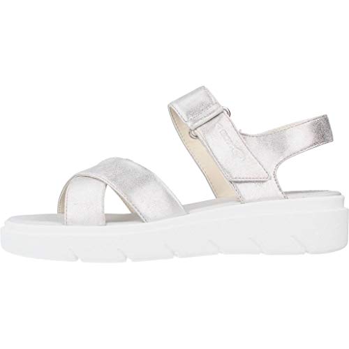 Geox Tamas D92DLE Mujer Sandalias de Vestir,Plataforma Sandalias,fémina Sandalia de la Plataforma,Zapatos de Verano,Sandalia Verano,cómoda Suela,Suela Gruesa,Blanco,38 EU