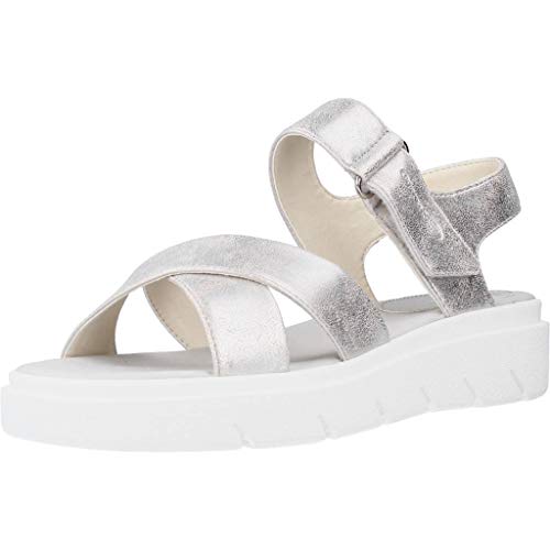 Geox Tamas D92DLE Mujer Sandalias de Vestir,Plataforma Sandalias,fémina Sandalia de la Plataforma,Zapatos de Verano,Sandalia Verano,cómoda Suela,Suela Gruesa,Blanco,38 EU