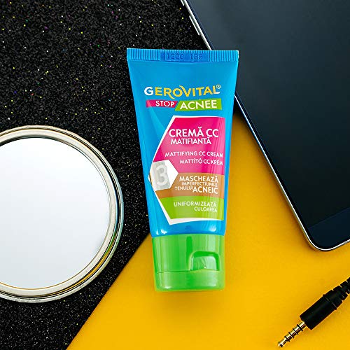 Gerovital Stop Acnee, Crema CC Matificante, por Tipo de Piel: Combinación Acnéica Grasa, 30 ml