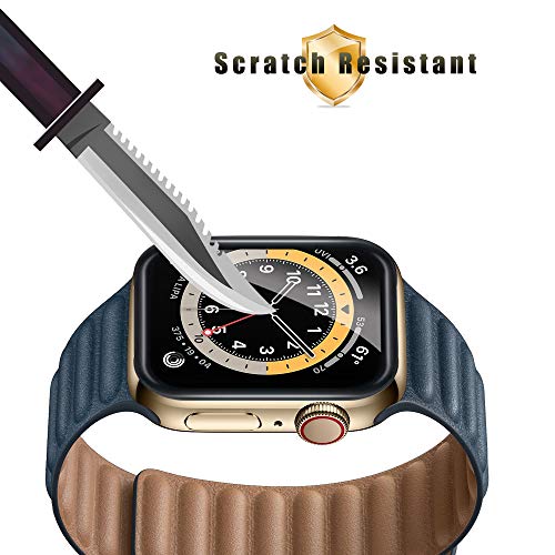 GiiYoon-4 Piezas Protector Pantalla para Apple Watch 40mm Series 6/5/4/SE,[TPU-Film] [3D Cobertura Completa][Sin Burbujas] [Alta Definicion][Adsorcion anhidra] HD Suave Protector.