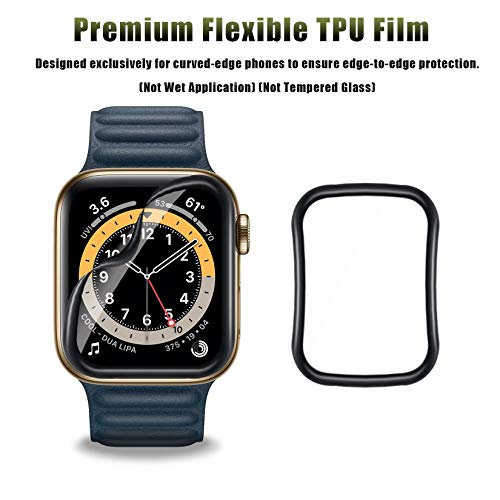 GiiYoon-4 Piezas Protector Pantalla para Apple Watch 40mm Series 6/5/4/SE,[TPU-Film] [3D Cobertura Completa][Sin Burbujas] [Alta Definicion][Adsorcion anhidra] HD Suave Protector.