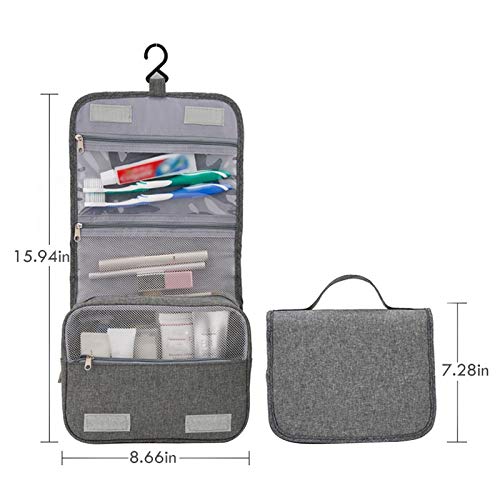 GJCrafts Neceser de Viaje para Colgar artículos de tocador, Organizador de cosméticos de Maquillaje Impermeable, Bolsa de Almacenamiento de Viaje portátil Plegable para Mujeres y niñas