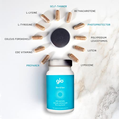 Glo Aceledaror Bronceado Complemento Alimenticio Natural - Glo Solar Skin&sun, color Blanco