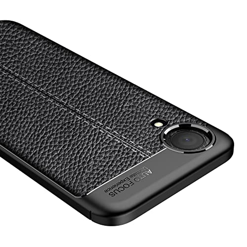 GMUJIAO Funda para Samsung Galaxy A03 Core,Estuche Antideslizante con Patrón de Lichi,Estuche de TPU Suave Ultradelgado y Duradero con 2 Protectores de Pantalla de Vidrio Templado [Ultradelgado]-Negro