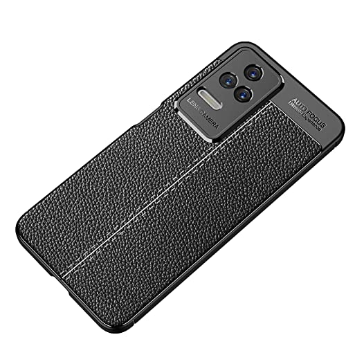 GMUJIAO Funda para Xiaomi Redmi K50,Estuche Antideslizante con Patrón de Lichi,Estuche de TPU Suave Ultradelgado y Duradero con 2 Protectores de Pantalla de Vidrio Templado [Ultradelgado]-Negro