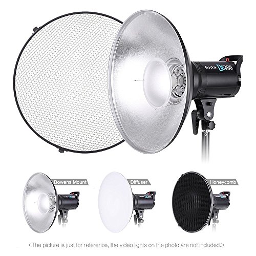 Godox 41cm Belleza Plato Reflector Luz Estroboscópica Iluminación Nido de Abeja para Montaje de Bowens Speedlite Photogrophy Luz Accesorios de Estudio