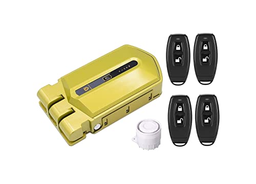 Golden Shield Alarm Cerradura invisible con alarma para puertas, cerradura sin llave con 4 mandos a distancia, cerradura electrónica de sobreponer para puertas antibumping, antirrobo, anti okupas.