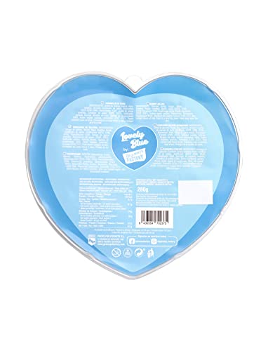 Gommy's Factory Lovely Blue (sin Gluten). Tarta Regalo De Gominolas Con Forma De Corazón, 42 Golosinas, 280 g