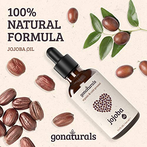 GoNaturals Aceite de Jojoba 100% Puro - Aceite Jojoba Puro Ecologico, Antiarrugas y Antiacné - Aceite de Jojoba Organico Prensado en Frio - Jojoba Oil Organic - Aceite de Jojoba para Cabello, 100ml