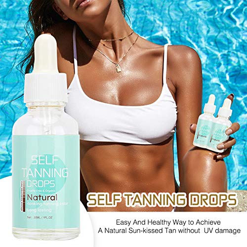 Gotas bronceadoras, gotas concentradas autobronceadoras Cuerpo, rostro, autobronceador, autobronceador sin sol, agua, elige tu bronceador sin sol