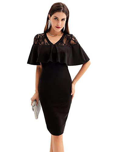 GRACE KARIN Vestidos Mujer Elegantes otoño Negro Noche Vestidos Cortos Bodycon Clubwear Fiesta Cocktail S