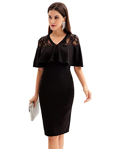 GRACE KARIN Vestidos Mujer Elegantes otoño Negro Noche Vestidos Cortos Bodycon Clubwear Fiesta Cocktail S