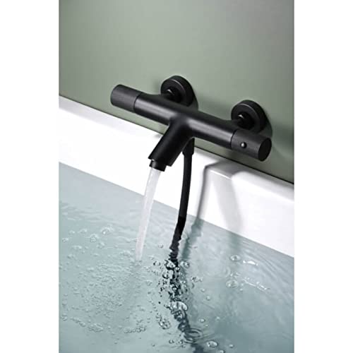 Grifo de bañera y ducha termostático negro mate Line Imex BTD038-4NG