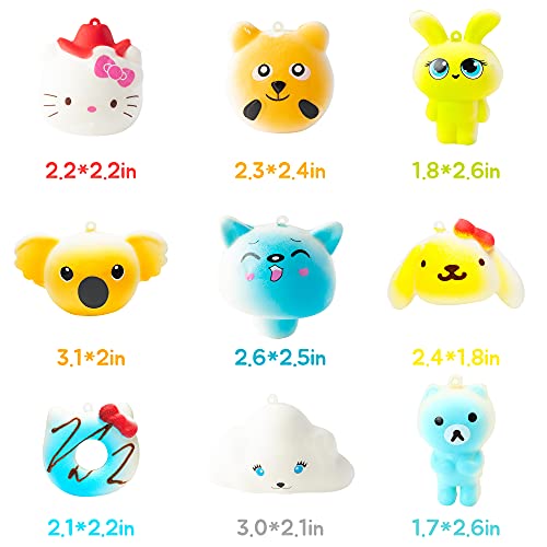 GROBRO7 Squeeze 30p Juego de Juguetes para apretar al Azar Kawaii Food Animal Anti-Stress Squeeze Soft Cream Perfumado Slow Rising Squeeze Toys Correas de teléfono Favor de Fiesta de cumpleaños