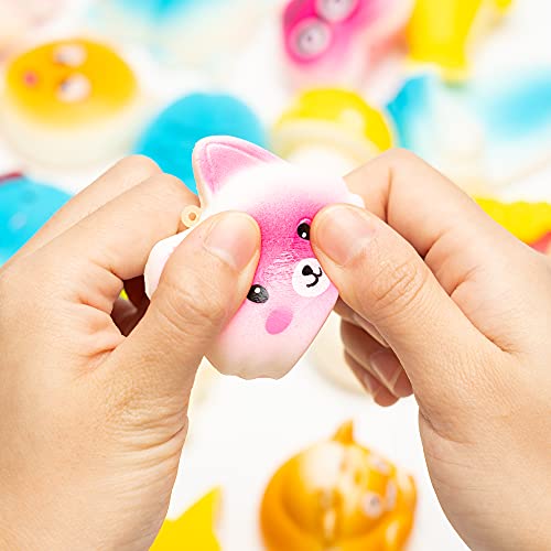 GROBRO7 Squeeze 30p Juego de Juguetes para apretar al Azar Kawaii Food Animal Anti-Stress Squeeze Soft Cream Perfumado Slow Rising Squeeze Toys Correas de teléfono Favor de Fiesta de cumpleaños