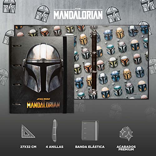 Grupo Erik CAT0072 - Carpeta 4 anillas troquelada premium The Mandalorian, A4 (26x32 cm)