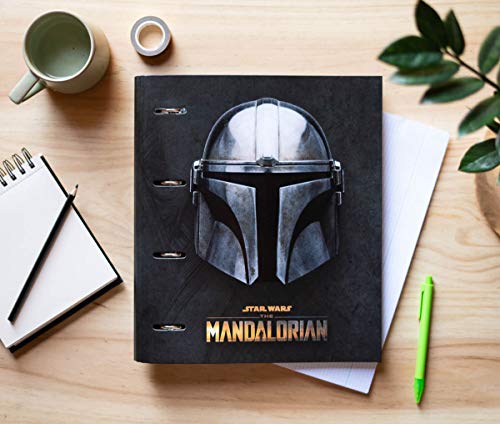 Grupo Erik CAT0072 - Carpeta 4 anillas troquelada premium The Mandalorian, A4 (26x32 cm)