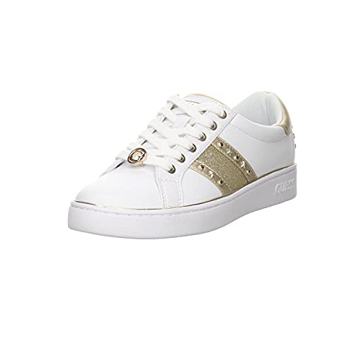 GUESS Bevlee Womens White Gold Trainers-UK 3 / EU 36