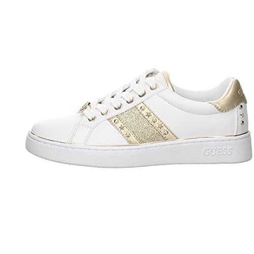 GUESS Bevlee Womens White Gold Trainers-UK 3 / EU 36