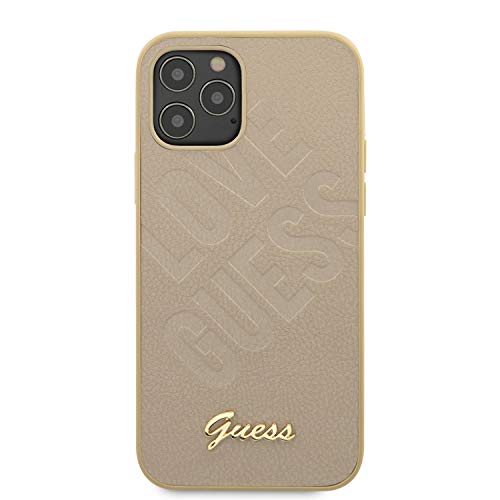 Guess, Iridescent Love Script Gold Logo Carcasa para iPhone 12 Pro MAX 6,7