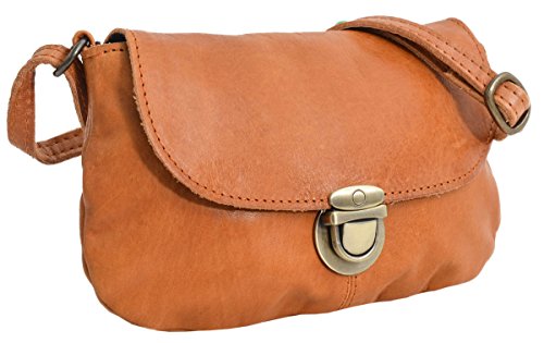 Gusti Bolso de Mano de Cuero Leder Rona Bolso Bandolera Festival Fiesta Viaje Mujer Cuero de Buey Coñac 2H84-48-5