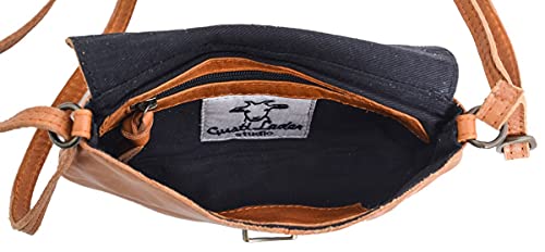 Gusti Bolso de Mano de Cuero Leder Rona Bolso Bandolera Festival Fiesta Viaje Mujer Cuero de Buey Coñac 2H84-48-5