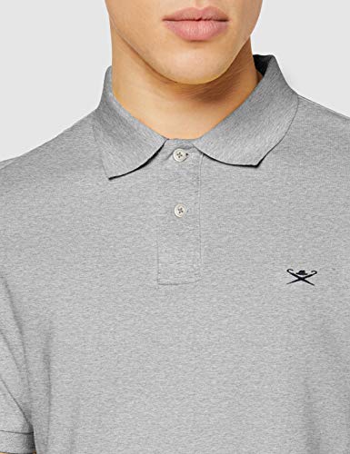 Hackett London Slim Fit Logo Camisa Polo Hombre, Gris (Light Grey), Large